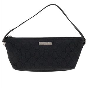 GUCCI Black Monogram Boat Pochette